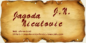Jagoda Niculović vizit kartica
